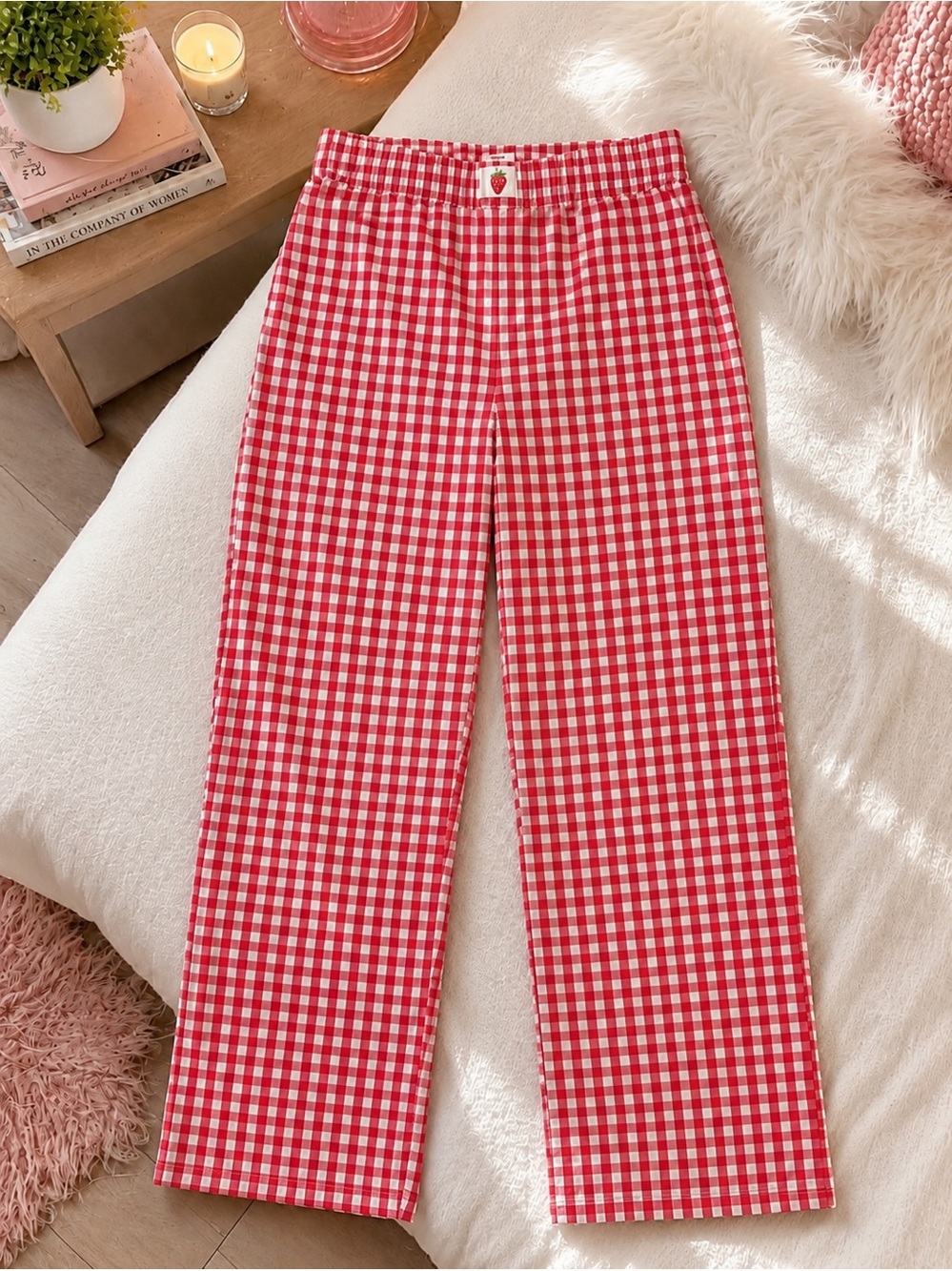 Art Class Red and White Gingham Elastic Waist Pants Youth XL
